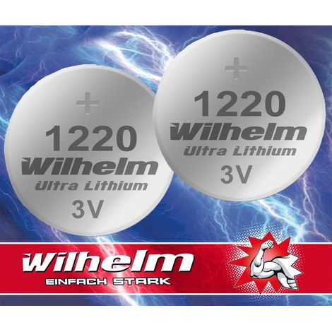 Lot de 2 piles bouton CR1220 au lithium 3 V 40 mAh Ø 12 x 2,0 mm (1/5)