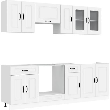 Maison Exclusive - Ensemble d'armoires cuisine 8pcs Kalmar blanc bois d'ingénierie (1/5)