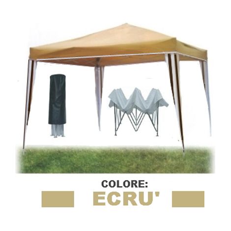 Gazebo pieghevole impermeabile in alluminio 3x3m Ecru - Mod. Ignis