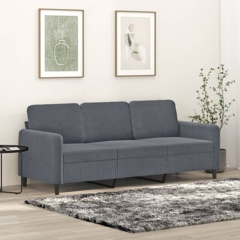 GBLY 3-Sitzer-Sofa Dunkelgrau 180 cm Samt