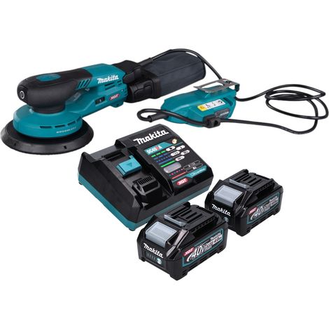 Makita BO 002 CGM201 Ponceuse excentrique sans fil 40 V max. 150 mm 5,0 mm course Brushless + 2x batterie 4,0 Ah + chargeur (1/5)