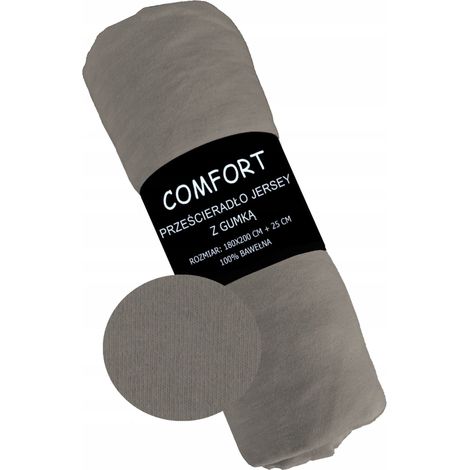 Drap Houses Jersey - Gris - 180x200 cm - 100% Coton - Élastique (1/3)
