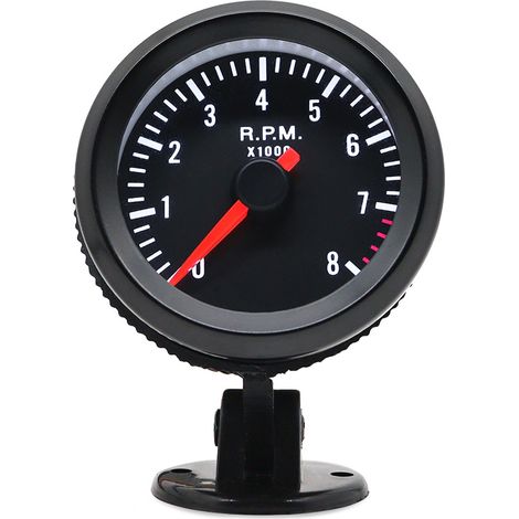 2-Zoll-52-mm-LED-Drehzahlmesser in Schwarzweiß für 1-8-Zylinder-Motoren, LED-Instrumentenanzeige