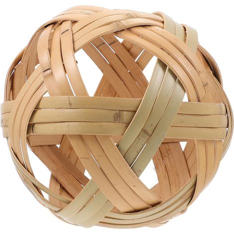 Boule Décorative en Bambou Tressé Beige Chic, Objet Déco pour Café ou Saison Festive, Balle Artisanale Unique et Fraîche, Décoration Maison Distinctive (1/5)