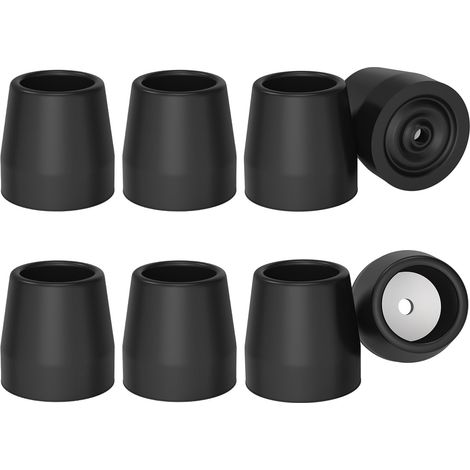 Gehhilfen-Ersatzfüße, 8 Stück, 25 mm, robuste Gummifüße für Gehhilfen, Toilettenstühle, Duschstühle, Gehhilfen-Aufsätze, inklusive Werkzeug