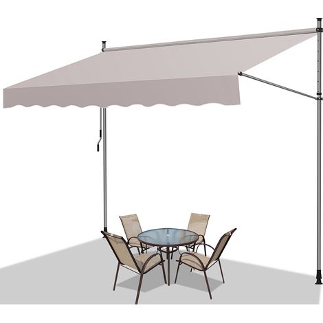 Wolketon Tenda da balcone crema, 300x120 cm, regolabile, protezione UV, per esterni
