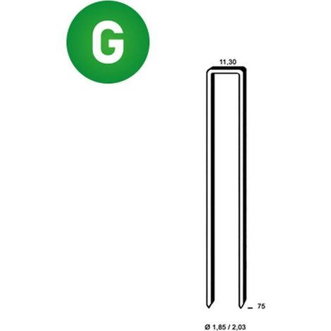 5 000 Agrafes Q-75 Galvanisées Résinées - 11.3x75x1.85x2.03 mm - D-Work