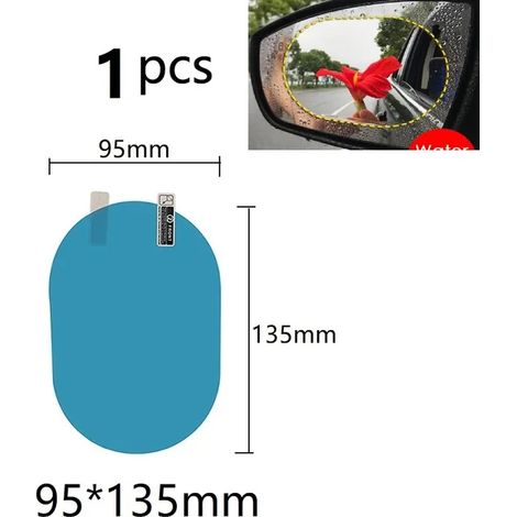 Film étanche à la pluie autocollant rétroviseur de voiture protection anti-pluie anti-buée autocollant étanche fenêtre de voiture autocollant transparent 1 PCS 95 x 135 mm