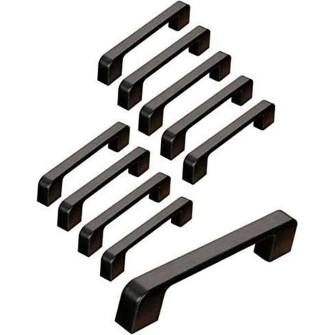 10pcs Furniture Handle 96mm Center Distance - Black Kitchen Door Handle, Bar Handle, Black Kitchen Handle (1/5)