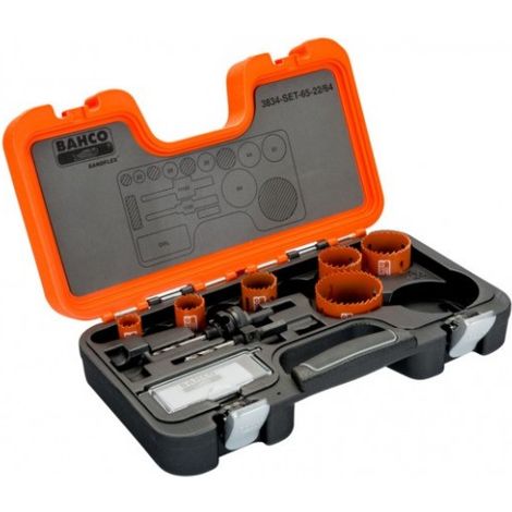 BAHCO - Jeu de scies trépans bimétal Sandflex pr les plaques en métal/bois, 22x64 mm -9p