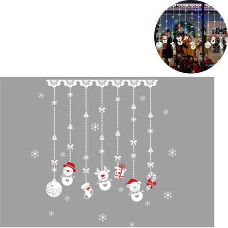 Sticker Fenêtre Noël - Autocollant Verre PVC Sans Colle Réutilisable - Décoration Festive Salle De Séjour Chambre Vitrine Commerciale - Lot De 12 (1/5)