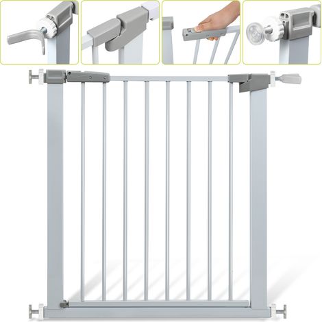 Barriera di Sicurezza 76-83cm Griglia di Protezione Senza Foratura Cancelletti di Sicurezza per Bambini e Cani Barriera a Pressione per Porte e Scale Bianco (1/4)