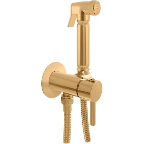 Mitigeur bidet ou WC encastrable SEINA avec douchette en laiton doré brossé (1/4)