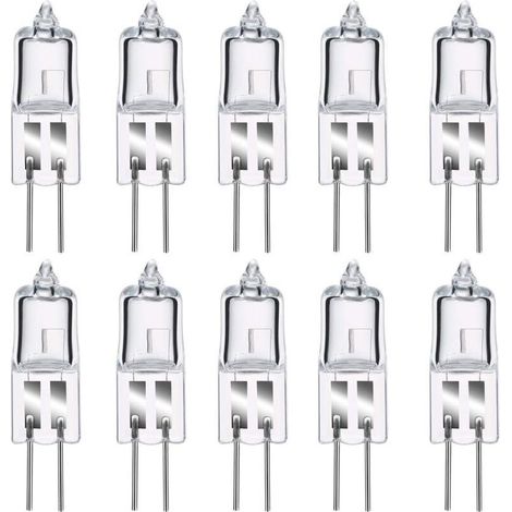 Ampoule LED G4,Ampoules halogènes G4 35W 12V, blanc chaud 2800K, gradable capsule transparente 10 pièces (1/4)