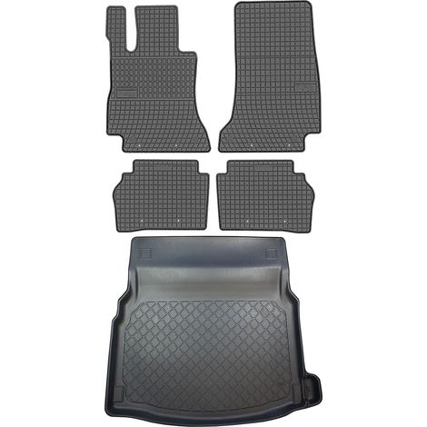 Juego de alfombrillas de goma para coche y maletero para Mercedes Clase E W213 Sedán a partir de abril de 2016. (1/5)