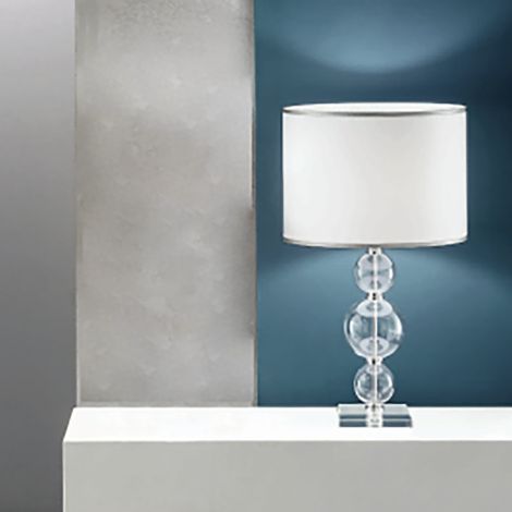 Lampada da tavolo TEBE 35x64 cm in vetro lavorato a mano Cromo (1/2)