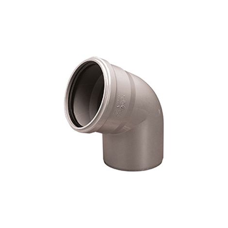 Codo sanitario de PVC-HT 50/67, para desagüe interno, color ceniza. (1/2)