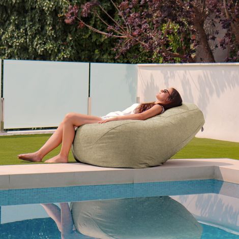 Puff Pera Polipiel para exterior Patagonia Beige XXL Beige