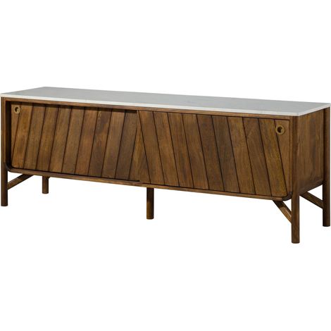 Credenza Mango marrone / bianco oliato 185x45x65 cm montato LOS ANGELES 07 (1/4)