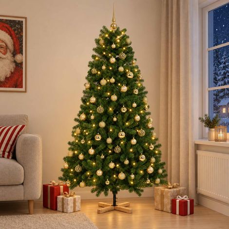 vidaXL Árbol de Navidad artificial con bolas 240 cm 300 LED (1/5)
