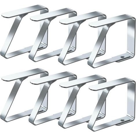 8 piezas de pinzas para mantel, pinzas de mesa de acero inoxidable, pinzas organizadoras de manteles, pinzas de montaje (1/5)