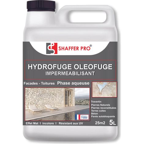Hydrofuge Oléofuge Shaffer Pro 5L – Imperméabilisant Travertin, Pierre Naturelle, Façade, Béton
