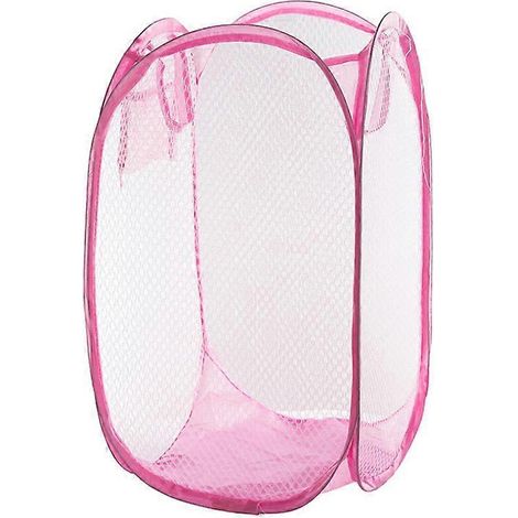 Panier à linge pliable en maille facile à ouvrir pour dortoir étudiant (rose)-30.00X30.00X48.00CM-Pink