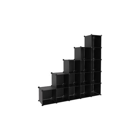 Cubes de rangement 15 pcs Noir PP (1/5)