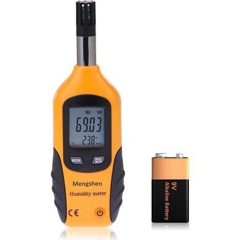 Misuratore professionale di temperatura e umidità – con indicatore del punto di rugiada e della temperatura del bulbo umido – batteria inclusa