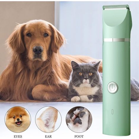 Tondeuse à cheveux pour chien chat, 4 en 1 rechargeable, tondeuse à cheveux électrique silencieuse pour chien, tondeuse à cheveux pour animaux de compagnie IPX7