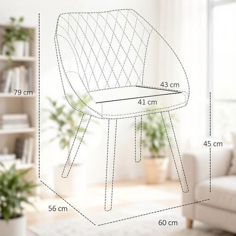 Fauteuil élégant, chaise de salle à manger, chaise de conférence, chaise de bureau, fauteuil de salon moelleux (uniquement avec 2 fauteuils de salon) (1/5)