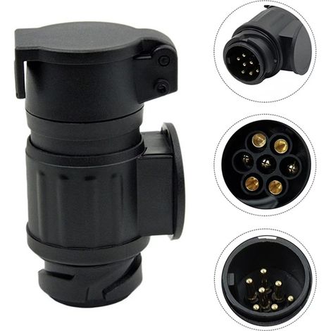 Europäischer 13-poliger auf 7N-poliger Anhängerstecker-Adapter, Anhängeradapter, Verbindungsstecker für Anhängerbetrieb, unverzichtbar für Autoanhänger (1/4)