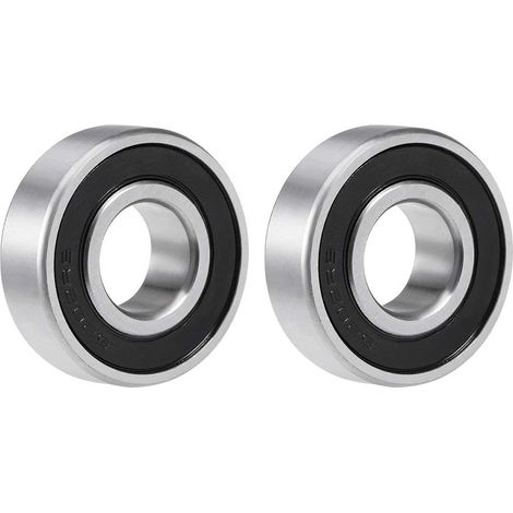 [MAI USATO]- Set di 2 cuscinetti a sfere in acciaio a gola profonda con guarnizione in gomma a doppia faccia 6202-2rs 15x35x11mm (1/3)