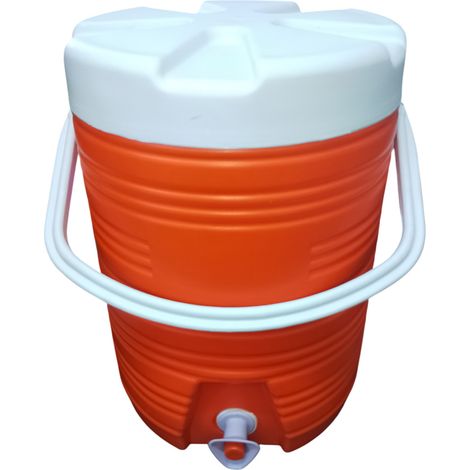 Thermos Borraccia Termica 9 Litri con Rubinetto e Maniglia Contenitore Frigo Acqua in Plastica Bocca Larga Tappo e Contenitore Porta ghiaccio – 5 Colori Disponibili - colorigenerali: ARANCIONE (1/4)