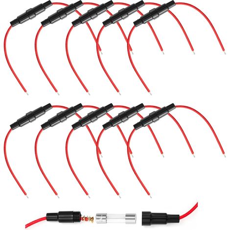 5 X 20 mm Porte Fusible, Inline Fuse, Support Fusible, Verre (Pack De 10) (1/5)