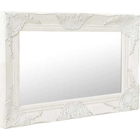 Maison Exclusive - Wandspiegel im Barock-Stil 60x40 cm Weiß