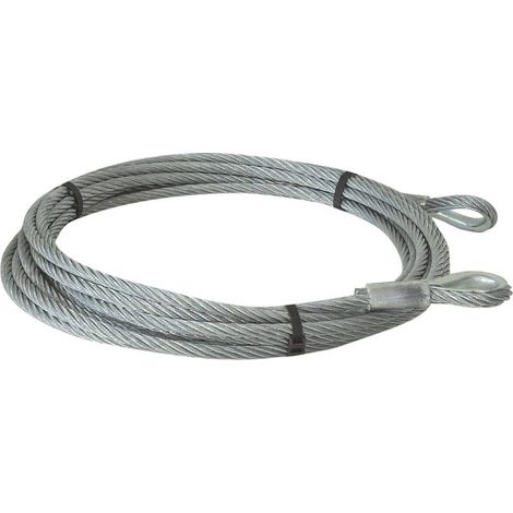 Sodise – Câble de remorquage 10m 2,5 tonnes – Boucles cossées manchonnées – Pour poids lourds et 4x4 – Diamètre 21,5mm