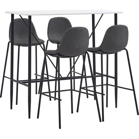 vidaXL 5-tlg. Bar-Set Stoff Dunkelgrau (1/5)