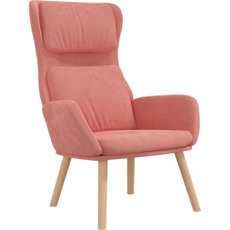 Chaise de salon，Chaise de relaxation Rose Velours CFW49184 (1/5)
