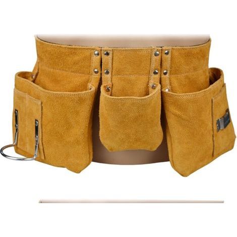 5222cm High-quality leather tool belt with pockets, adjustable nylon belt, Father's Day gift for DIY enthusiasts - RW Tool Belt (1/5)