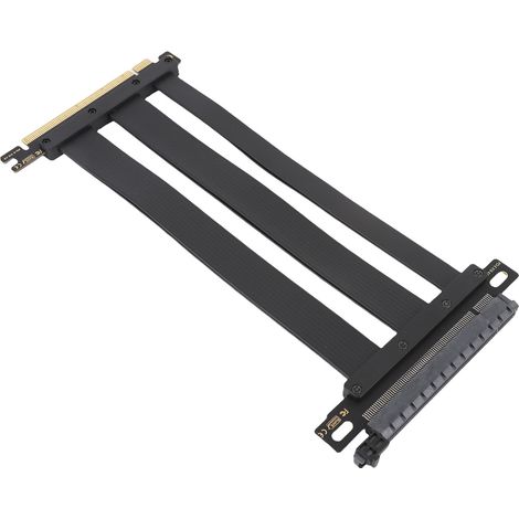Câble riser PCIe 4.0 x16 haute vitesse, flexible, avec adaptateur à 180 degrés pour carte graphique PC (25 cm / 9,8 pouces). (1/5)