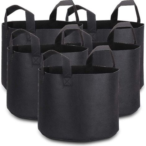Sacs de culture Hemma de 5 gallons avec étiquettes pour plantes, lot de 5 en tissu épais (1/5)