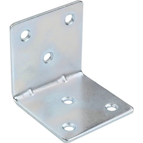 Équerres de fixation renforcées en acier galvanisé 40x40x40 mm pour assemblage bois, support d'angle métallique, connecteur de réparation en L, paquet de 1 unité (1/5)