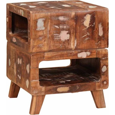 Beistelltisch Braun 40 x 40 x 49 cm Massives upgecyceltes Holz