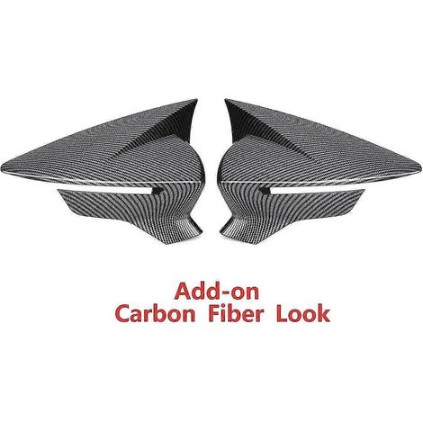2x Außenspiegelkappen für Seat Leon Mk3 Mk35 5f St Fr Cupra 2013-2019, Rückspiegel, glänzend schwarz/Carbonfaser-Optik