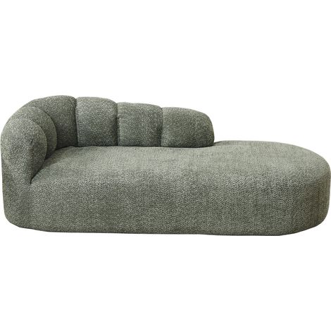 Chaise longue curva in ciniglia verde senza braccioli 204 x 87 x 66 cm (1/5)