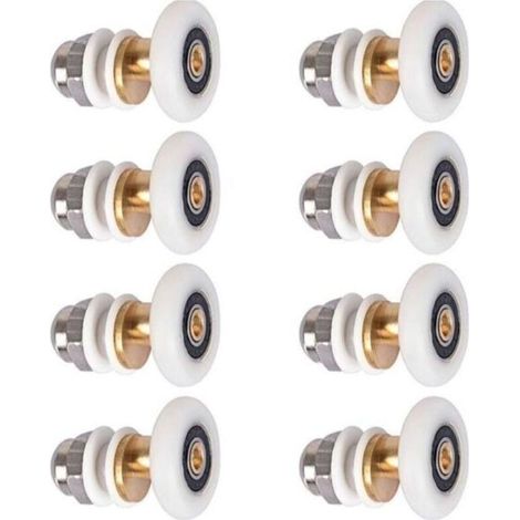 Porte de Douche - Rouleau Roulette Roue pour Porte de Douche Roulettes Coulissantes Porte Roue de Remplacement pour Rouleau 8 pièces 25mm (1/4)