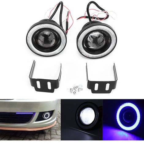 Paire de phares antibrouillard LED 3,5 pouces avec anneaux lumineux COB, universels pour voiture, SUV, camionnette - Lumière blanche (1/5)