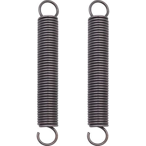 2 Pièces - Ressort de traction - Acier inoxydable - Double crochet pour porte de garage et tondeuse - Argenté - 150x18x2 mm