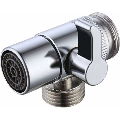 Inverseur Douche pour Cuisine ou Salle de Bain Pièce de Rechange pour Robinet D'évier M22 X M24 Chrome poli, PV10-CH (1/5)
